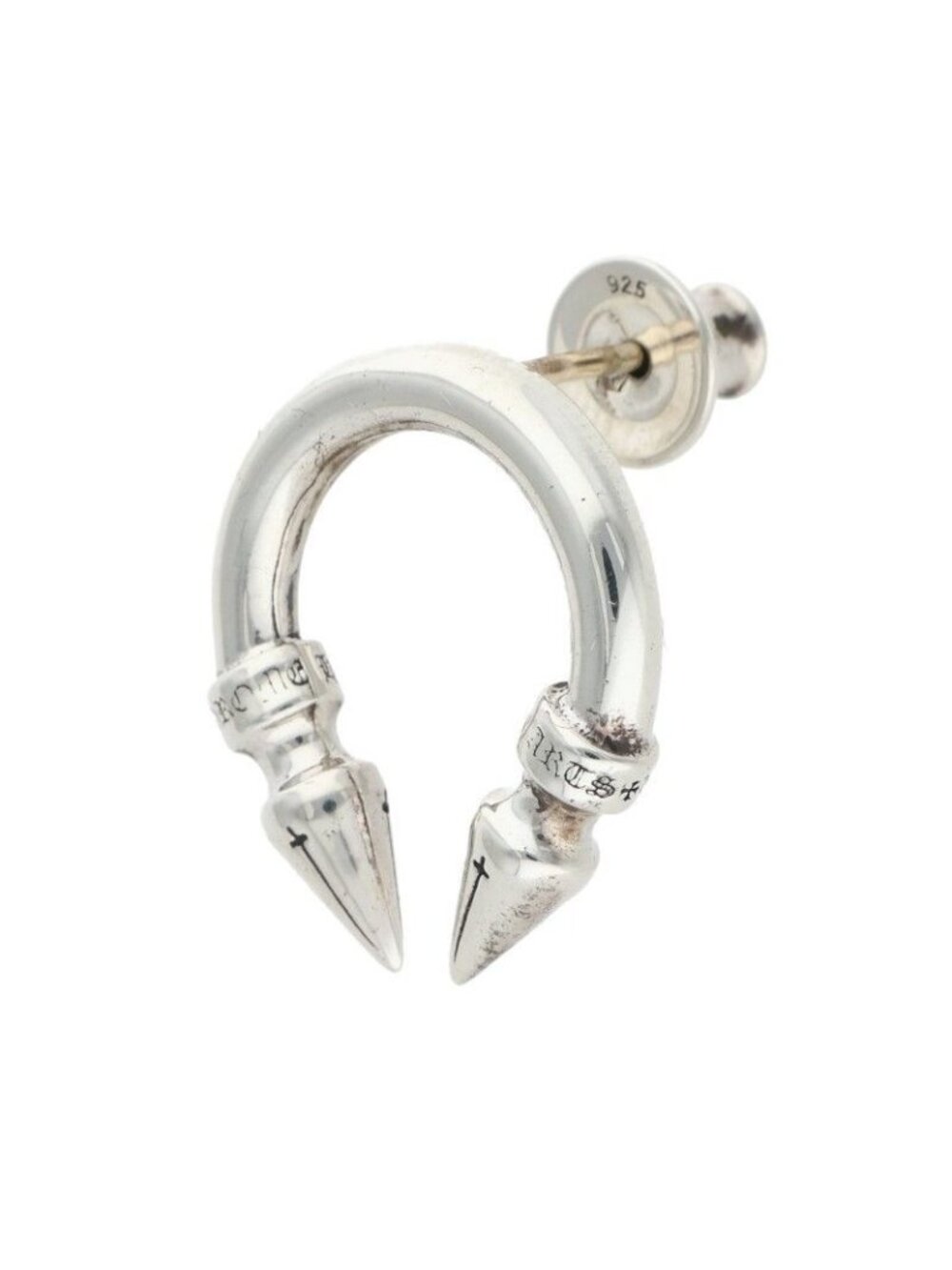 Chrome Hearts Dbl Spike Double Spikes Silver Earrings